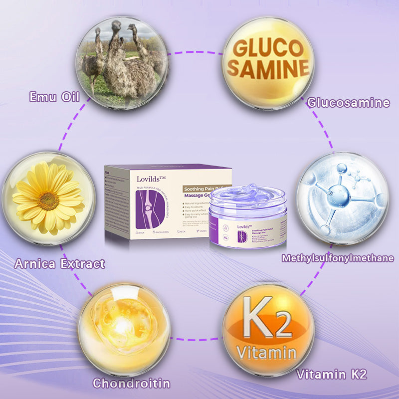 LOVILDS™ Turmeric & Emu Oil Arthritis Soothing Pain Relief Massage Gel 👨‍⚕️Australian Osteopathic Association （AOA）Approved